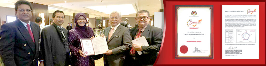 Lincoln University College got 5 Star in SETARA 2017 by KPT