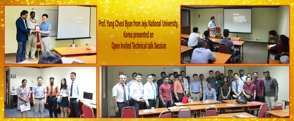 Prof. Yung Cheol Byun from Jeju National University, Korea presented an Open Invited Technical talk Session