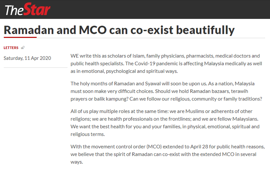 Ramadan and MCO can co-exist beautifully