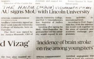 Ceremony between Lincoln University College & Andhra University