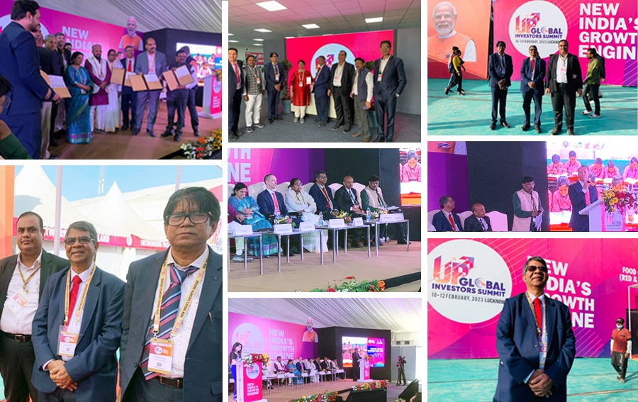 Dr. Prof. Amiya Bhaumik attended UP Global investors summit & signed MOU with UP government